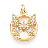 Brass Micro Pave Clear Cubic Zirconia Pendants KK-N268-75G-1