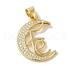 Rack Plating Brass Micro Pave Clear Cubic Zirconia Pendants KK-P267-11F-G-1