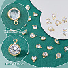   30Pcs Brass Edge & Loop Micro Pave Clear Cubic Zirconia Charms KK-PH0010-41-4