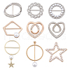 SUPERFINDINGS 9Pcs 9 Style Alloy Rhinestone Slide Bowknot Buckles & Scarf Clips Brooches JEWB-FH0001-06-2