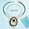 Oval Alloy & Resin Pendant Necklaces FS-WG6879B-01-4