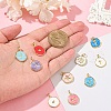 10Pcs 10 Styles Brass Enamel Pendants KK-YW0002-41-5