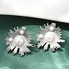 Brass ABS Imitation Pearl Stud Earrings EJEW-M082-06P-1