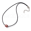 Natural Carnelian(Dyed and Heated) & Glass Seed Beads Cluster Flower Pendant Necklaces NJEW-MZ00095-03-4