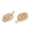 Brass Micro Pave Clear Cubic Zirconia Pendants ZIRC-M116-22G-2