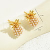 Elegant Pineapple Brass Stud Earrings DF3598-5