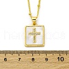 Brass Micro Pave Clear Cubic Zirconia Pendant Necklaces NJEW-C071-05B-G-5