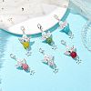 Angel Pave Disco Ball Pendant Decorations HJEW-JM03067-01-2