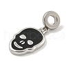 304 Stainless Steel Black Enamel European Dangle Charms STAS-U005-43P-2