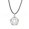 Witch Pentagram Alloy Pendants Necklaces NJEW-JN04543-2