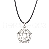 Witch Pentagram Alloy Pendants Necklaces NJEW-JN04543-2