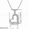 Trendy Real Platinum Plated Eco-Friendly Tin Alloy Czech Rhinestone Heart Pendant Necklaces NJEW-BB13780-P-4