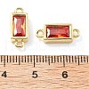 Brass Pave Glass Rectangle Connector Charms KK-H002-06G-02-3