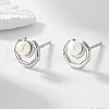 S925 Sterling Silver Round Stud Earrings NN9248-2-2