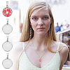 Unicraftale 50Pcs Flat Round 304 Stainless Steel Pendant Cabochon Settings FIND-UN0002-52-6