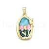 Brass Enamel Pendants KK-K400-28G-1