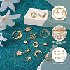 Kissitty 18Pcs 9 Style Brass Cubic Zirconia Universe Space Charms KK-KS0001-26-14