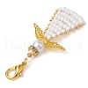 Angel Glass Seed Beads Pendants Decrotions HJEW-MZ00113-02-4