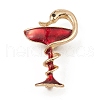 Golden Alloy Enamel Brooch Pin JEWB-Q030-14G-02-1