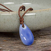 Retro Ethnic Porcelain Pendant Adjustable Polyester Cord Necklaces for Women FS-WGD020A-07-1