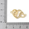 Brass Micro Pave Cubic Zirconia Heart Connector Charms KK-A252-28G-03-3