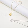 FIBLOOM 2Pcs 2 Colors Stainless Steel Shell Shape Locket Pendant Necklaces Set NJEW-FI0001-28-5