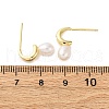 Teardrop Brass Natural Pearl Dangle Stud Earrings EJEW-Q043-02G-5