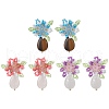 Flower Handmade Glass Seed Beads Stud Earrings EJEW-MZ00449-2