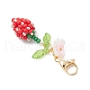 Flower Bud Glass Pearl & Seed Beads Pendant Decorations HJEW-MZ00275-01-4