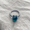 Square 304 Stainless Steel with Glass Finger Rings FS-WG8AAFA-48-1