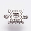 Brass Micro Pave Cubic Zirconia Links ZIRC-F084-53P-2