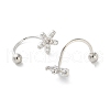 999 Fine Silver Micro Pave Clear Cubic Zirconia Ear Plug Gauges EJEW-P296-07P-2