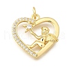 Brass Micro Pave Cubic Zirconia Pendants KK-F896-02G-1