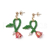Flower Dangle Stud Earrings EJEW-TA00637-4