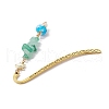 Natural Green Aventurine & Citrine & Cherry Quartz & Synthetic Hematite & Opalite Chips Beads & Mushroom Lampwork Charm Bookmarks AJEW-JK00376-5