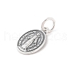 999 Fine Silver Oval with Virgin Religious Medal Charms with Jump Rings STER-C006-01AS-2