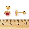 304 Stainless Steel Enamel Stud Earrings STAS-E502-01G-03-5