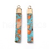 Dyed Natural Imperial Jasper Pendants G-P490-05G-2