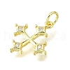 Brass Micro Pave Cubic Zirconia Pendants KK-V007-16G-2