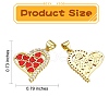 8Pcs 4 Colors Brass Micro Pave Clear Cubic Zirconia Pendants ZIRC-SZ0003-53-2