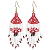 304 Stainless Steel Mushroom Dangle Earrings EJEW-MZ00263-1