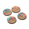 Transparent Resin & Walnut Wood Pendants RESI-N025-045D-3