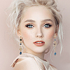 ANATTASOUL 4 Set 4 Style Alloy Dangle Earrings & Stud Earrings EJEW-AN0004-88-5