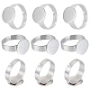 Beebeecraft 50Pcs Adjustable 304 Stainless Steel Finger Rings Components STAS-BBC0003-82-1