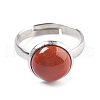 Half Round Natural Red Jasper Finger Rings RJEW-M062-01P-41-2