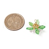 Glass with Round Shell Pearl & Acrylic Charms & Brass Seed Beads Pendants PALLOY-MZ00646-05-3
