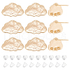 BENECREAT 10Pcs Cloud Shape Brass Stud Earring Findings EJEW-BC0001-13-1