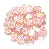 UV Plating Rainbow Iridescent Acrylic Enamel Beads OACR-G012-12C-3