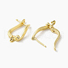 Rack Plating Brass Micro Pave Cubic Zirconia Hoop Earring Findings KK-E084-82G-2