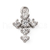 Brass Micro Pave Clear Cubic Zirconia Charms KK-V016-22D-P-1